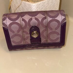 Coach Purple Circle Pattern Wallet
